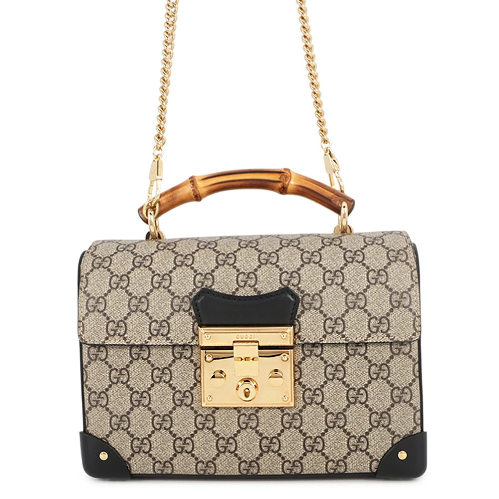Gucci handbag padlock GG bamboo Supreme shoulder bag